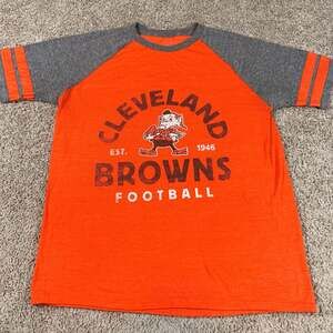 Fanatics Pro Line Cleveland Browns Brownie Elf Football Raglan T Shirt Mens M EU